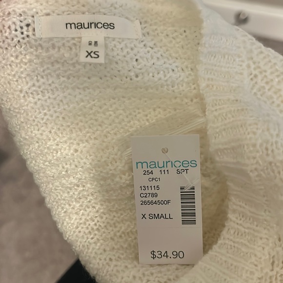 Maurices XS Cream Soft White Knit Tunic Sweater - Picture 5 of 5